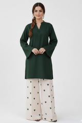Heart Printed Co-Ord Set (Green)
