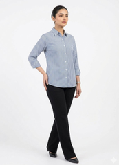 Light Blue Pinstripe Button‑Down Shirt