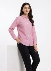 Pink Pinstripe Button‑Down Shirt