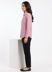 Pink Pinstripe Button‑Down Shirt