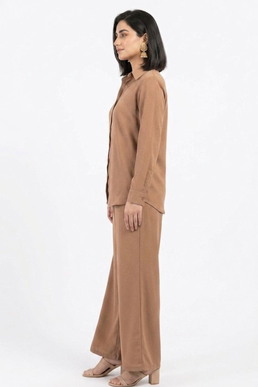 Beige CO-ORD Set for Women (02 Pcs)