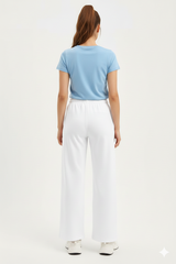 Wide Leg Flapper Trouser (White)