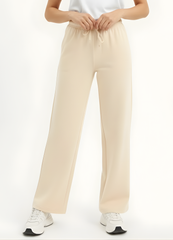 Wide Leg Flapper Trouser (Beige)