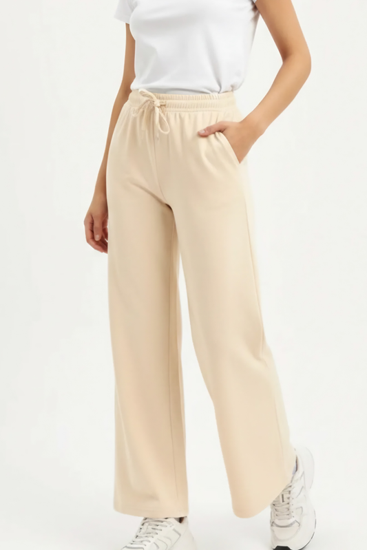 Wide Leg Flapper Trouser (Beige)