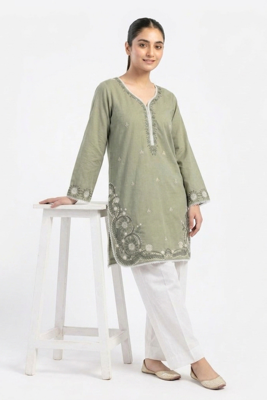 Embroidered Kurti Set 02 Pcs (0001)