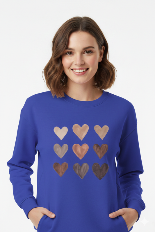Sweatshirt (Neutral Heart Grid)