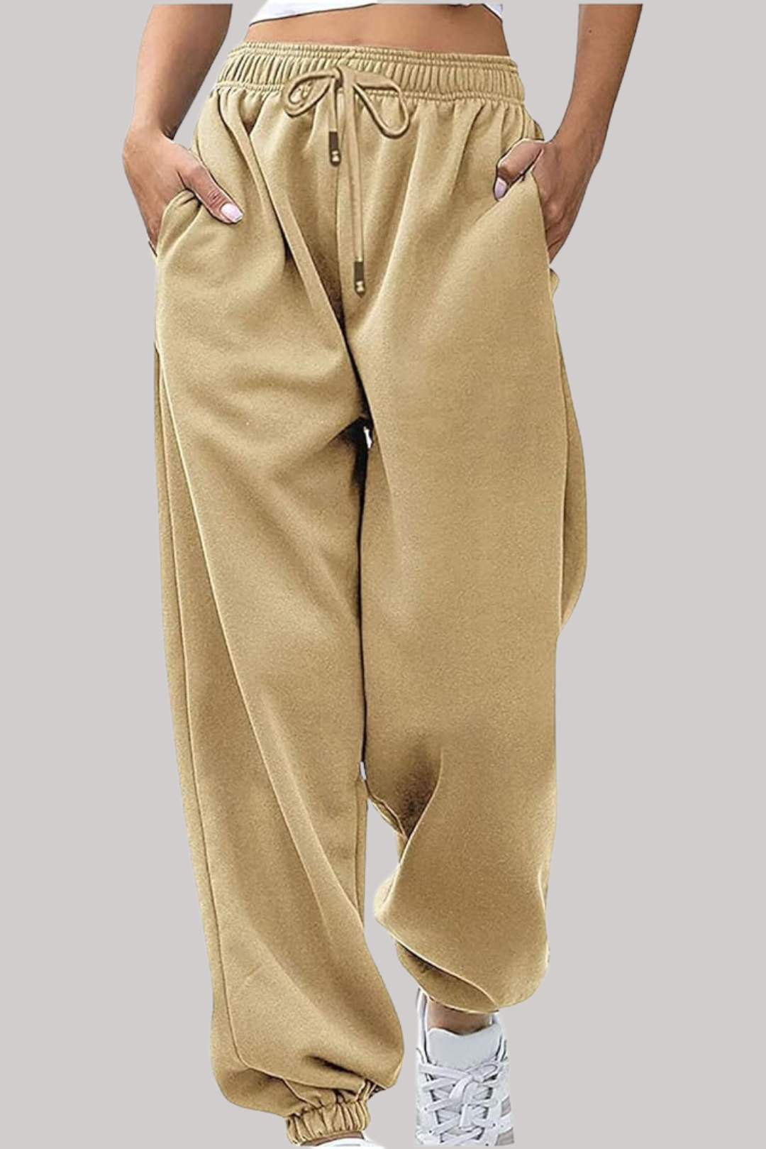 Women Jogger Pants Beige