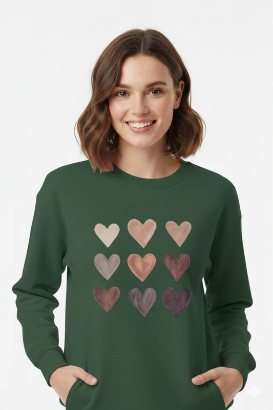 Sweatshirt (Neutral Heart Grid)