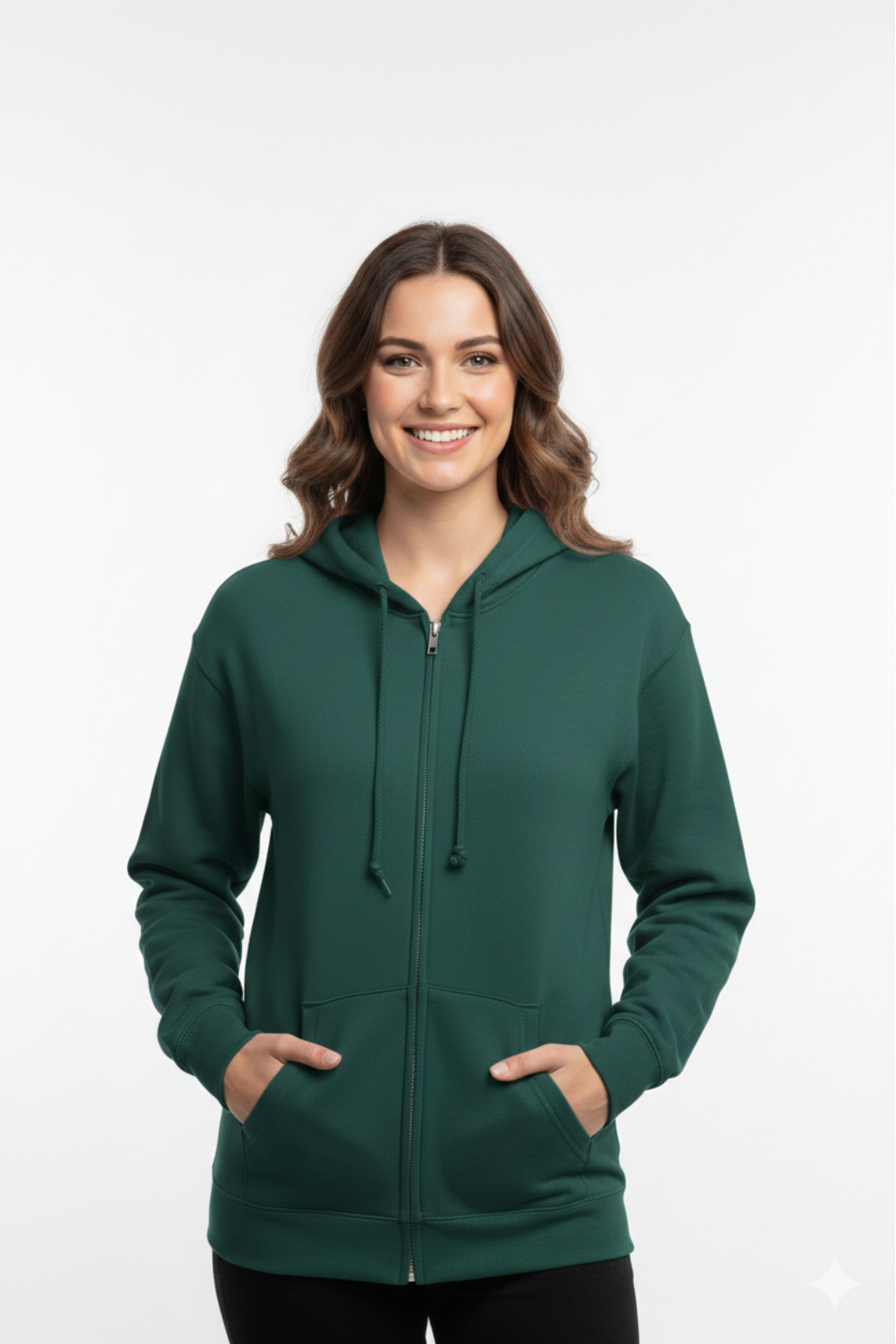 Forest Green Zipper