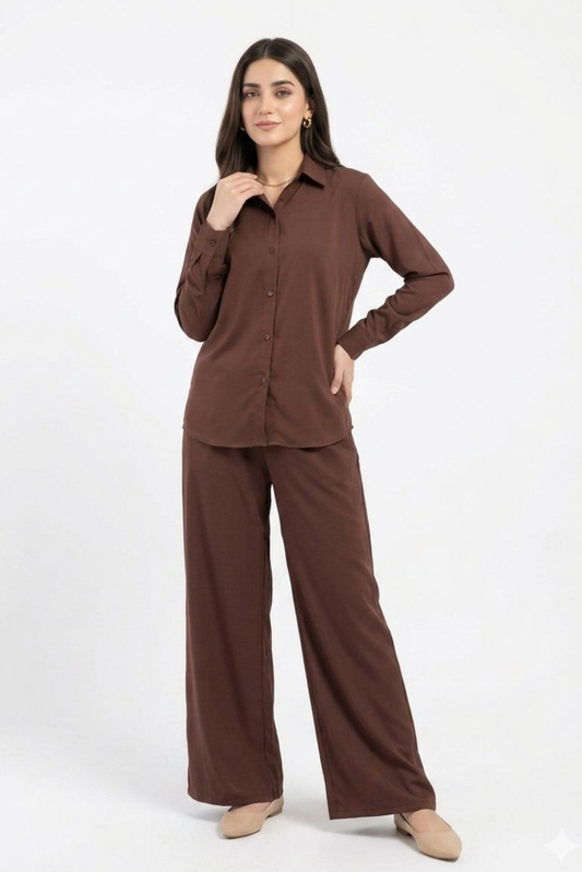Brown CO-ORD Set for Women (02 Pcs)