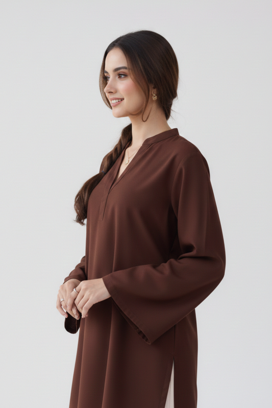 Heart Printed Co-Ord Set (Brown)