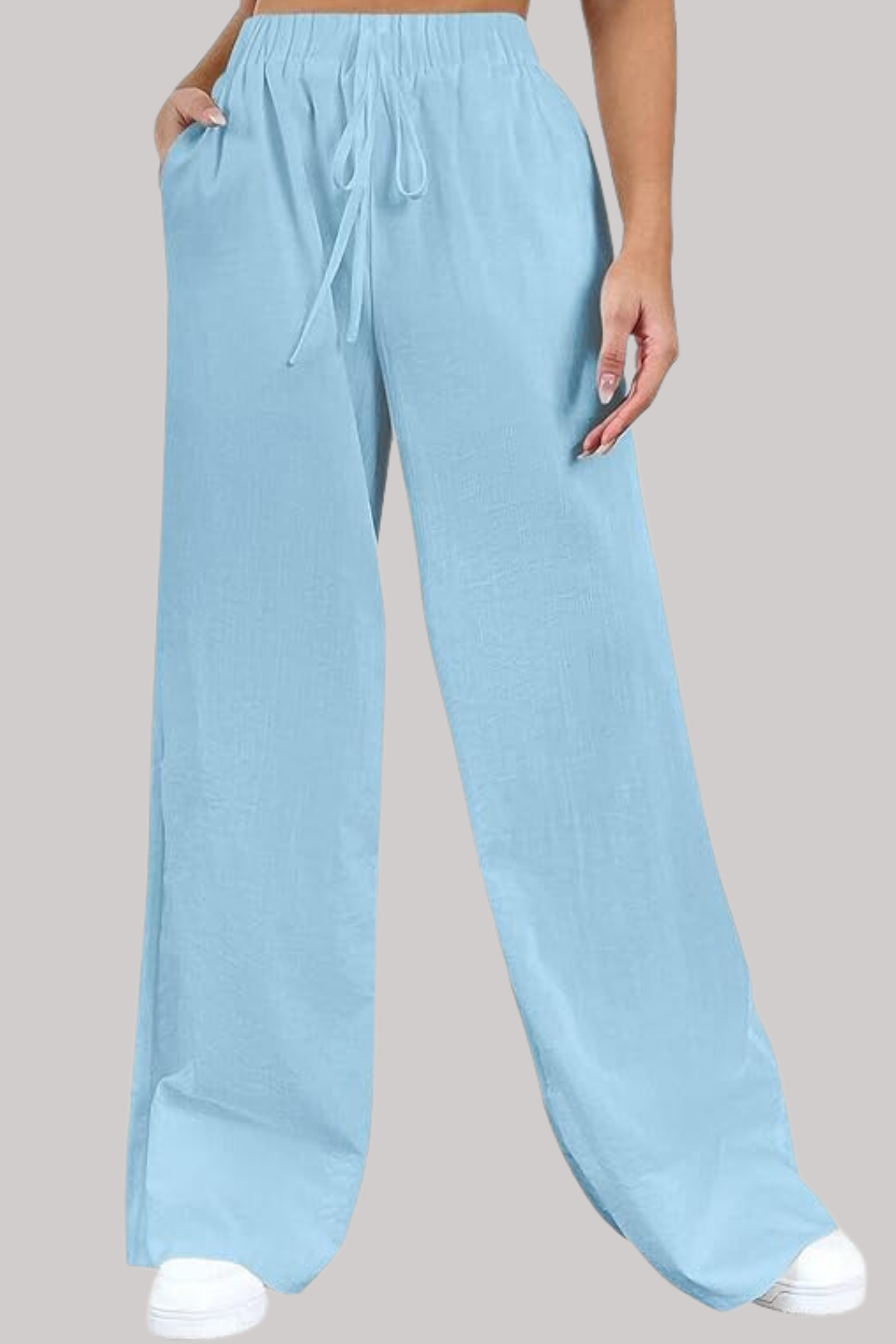 Wide Leg Flapper Trouser (Light Blue)