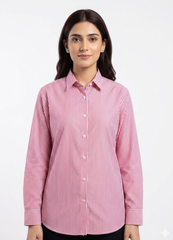 Pink Pinstripe Button‑Down Shirt