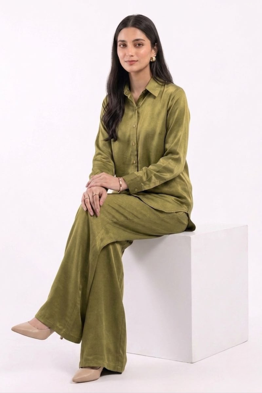 Moss Green CO-ORD Set for Women (02 Pcs)