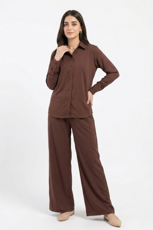 Brown CO-ORD Set for Women (02 Pcs)