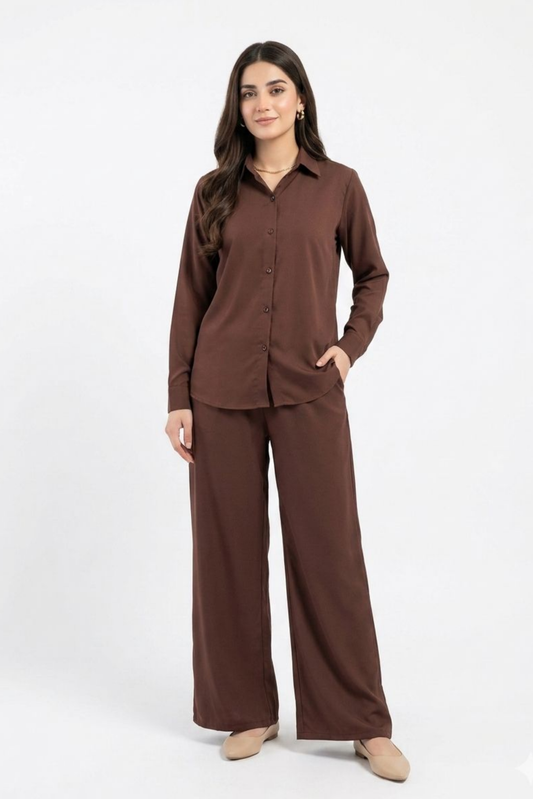 Brown CO-ORD Set for Women (02 Pcs)