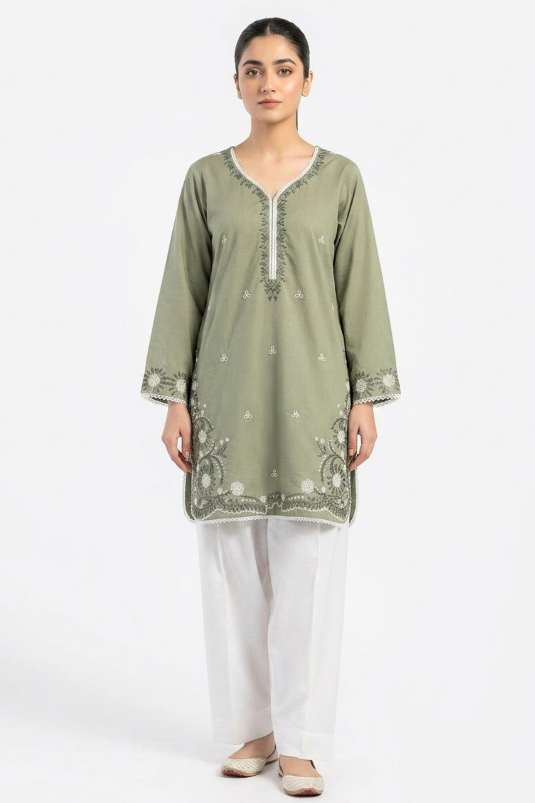 Embroidered Kurti Set 02 Pcs (0001)