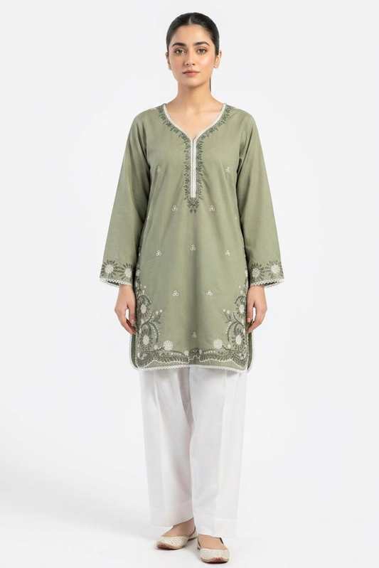 Embroidered Kurti Set 02 Pcs (0001)