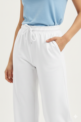 Wide Leg Flapper Trouser (White)