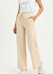 Wide Leg Flapper Trouser (Beige)