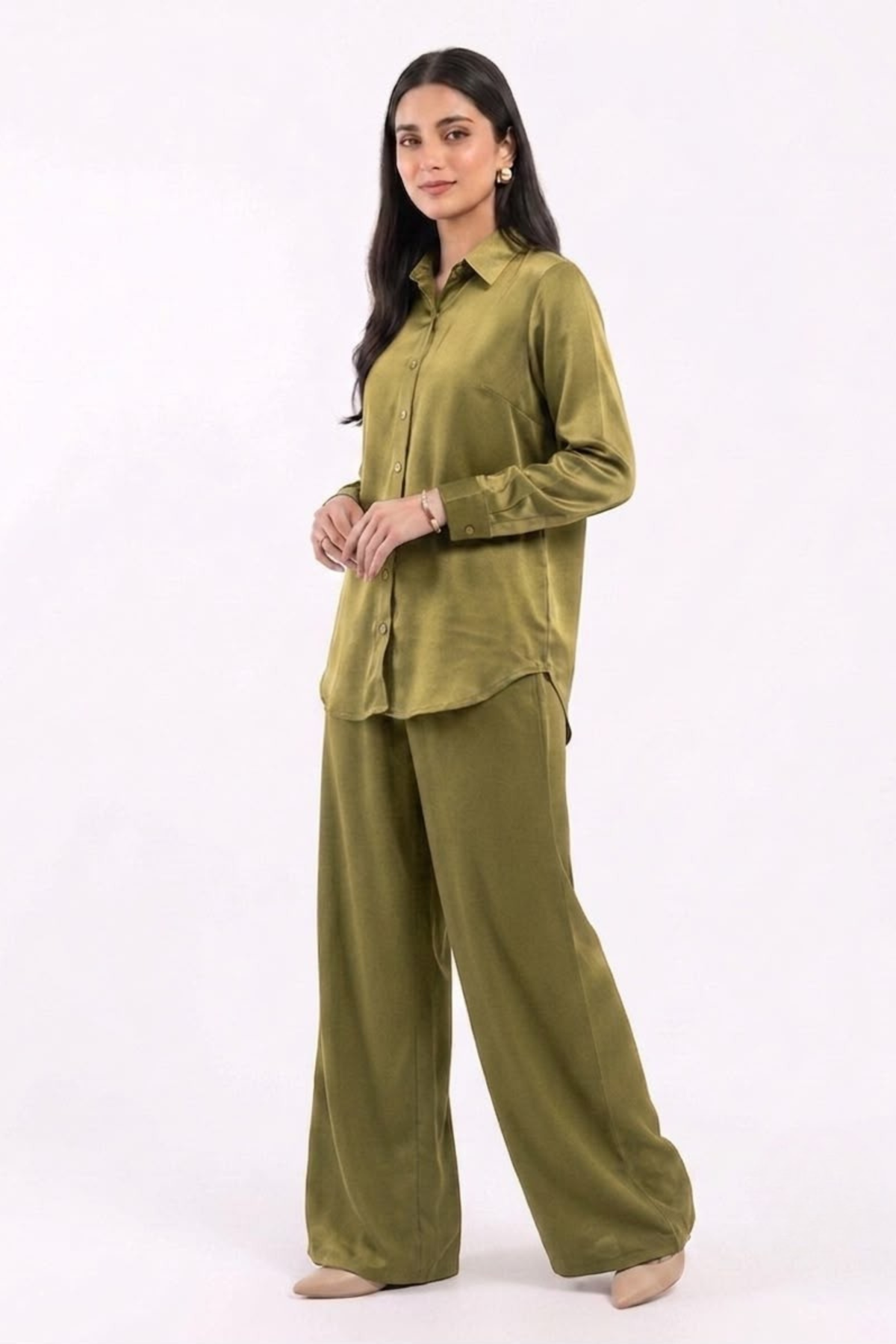 Moss Green CO-ORD Set for Women (02 Pcs)