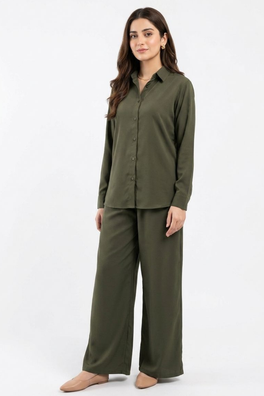 Olive CO-ORD Set for Women (02 Pcs)