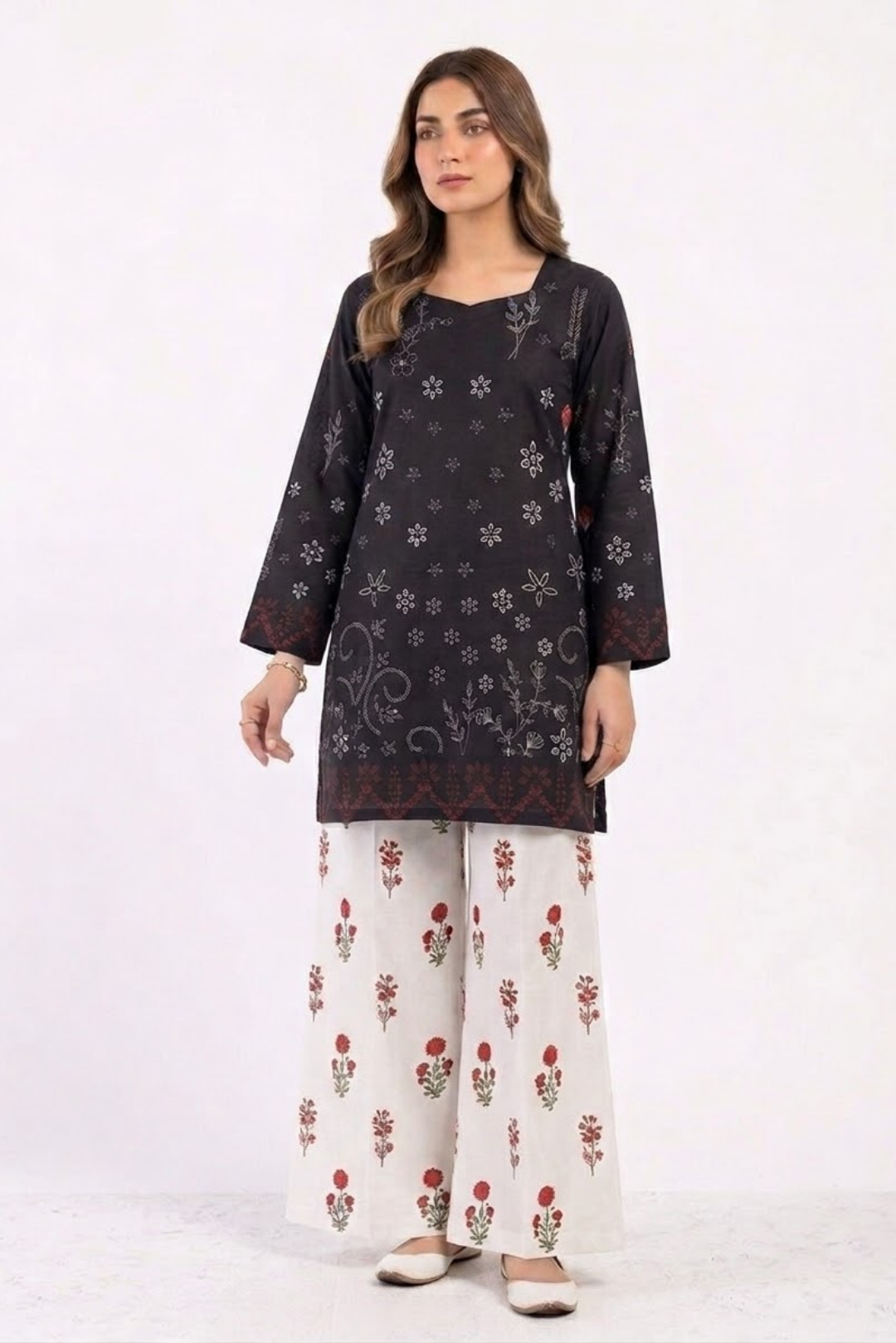 Printed Kurti Set 02 Pcs (0001)