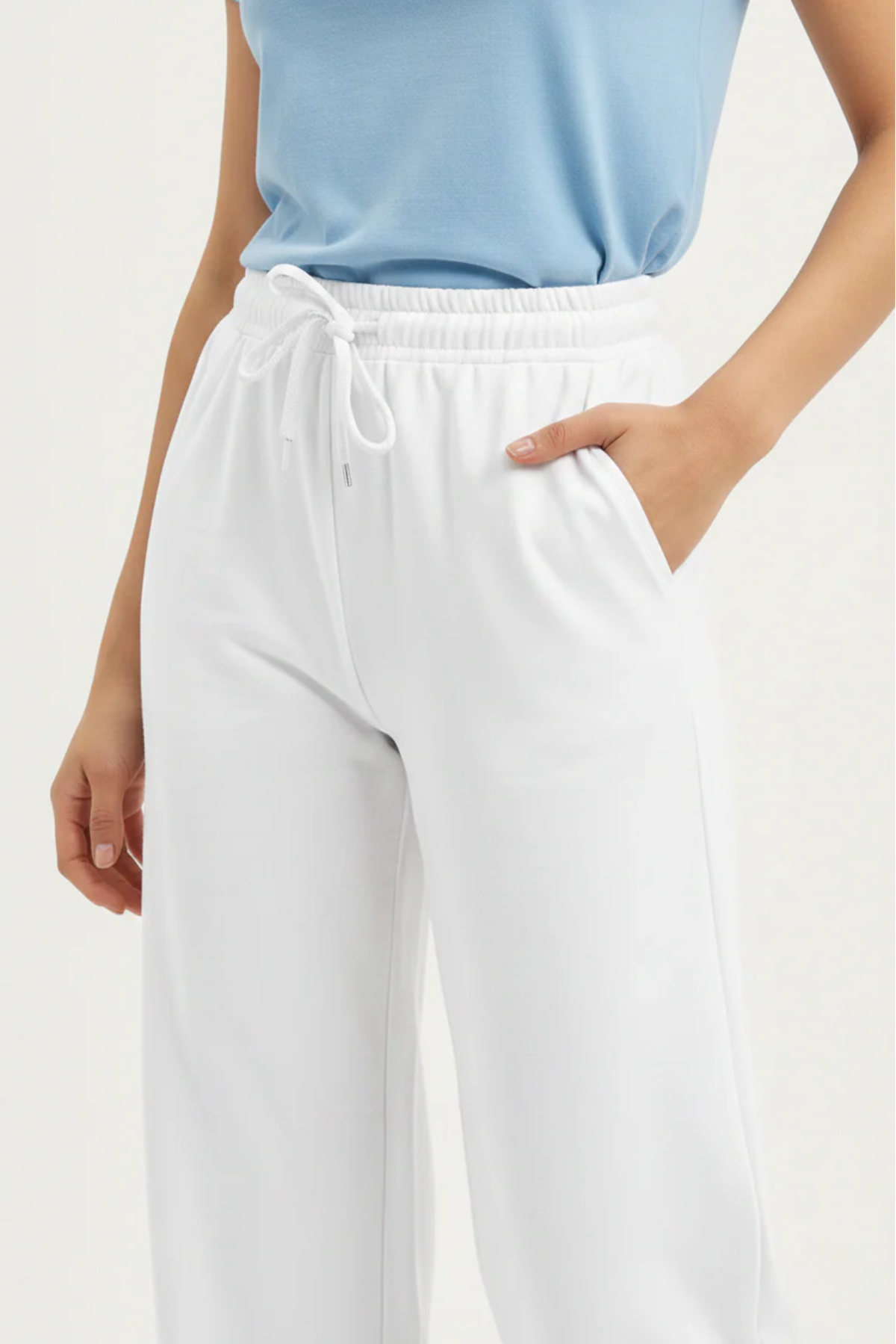 Wide Leg Flapper Trouser (White)