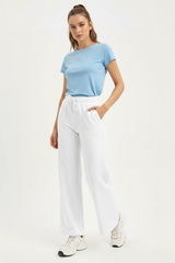 Wide Leg Flapper Trouser (White)