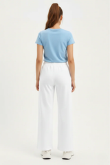 Wide Leg Flapper Trouser (White)
