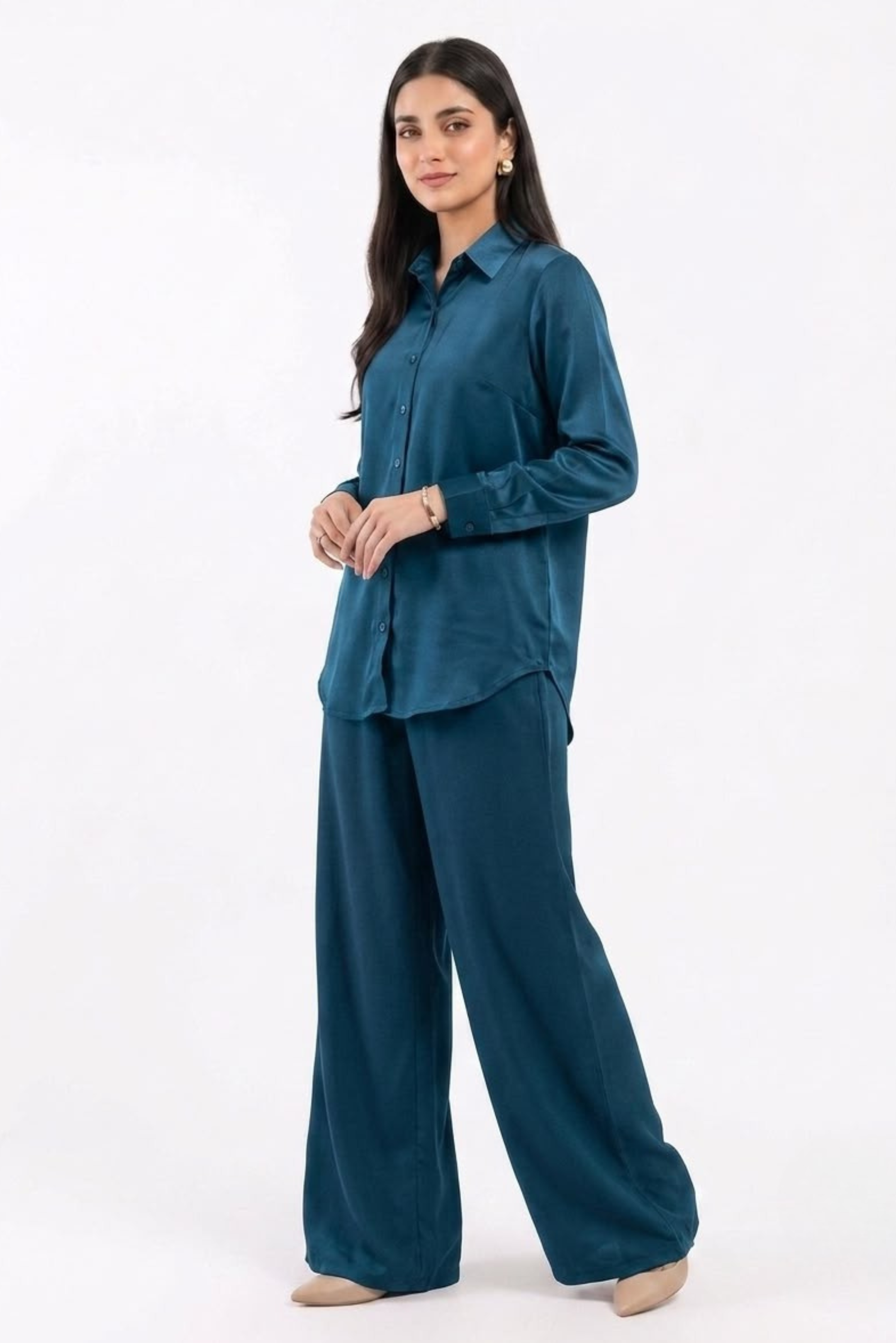 Zinc Blue CO-ORD Set for Women (02 Pcs)